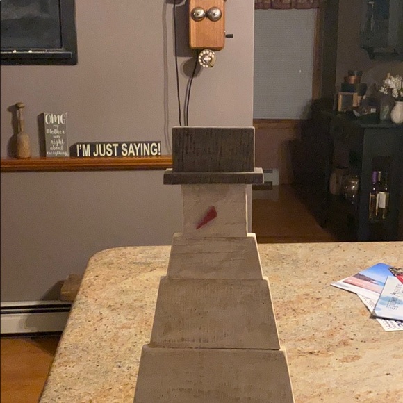 NWOT Hand made wooden snowman MAC creations. - Picture 4 of 5